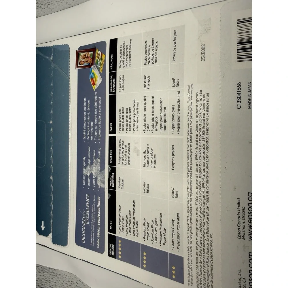 Epson Premium Presentation Paper Matte Double-Sided Inkjet 8.5x11 50ct S041568